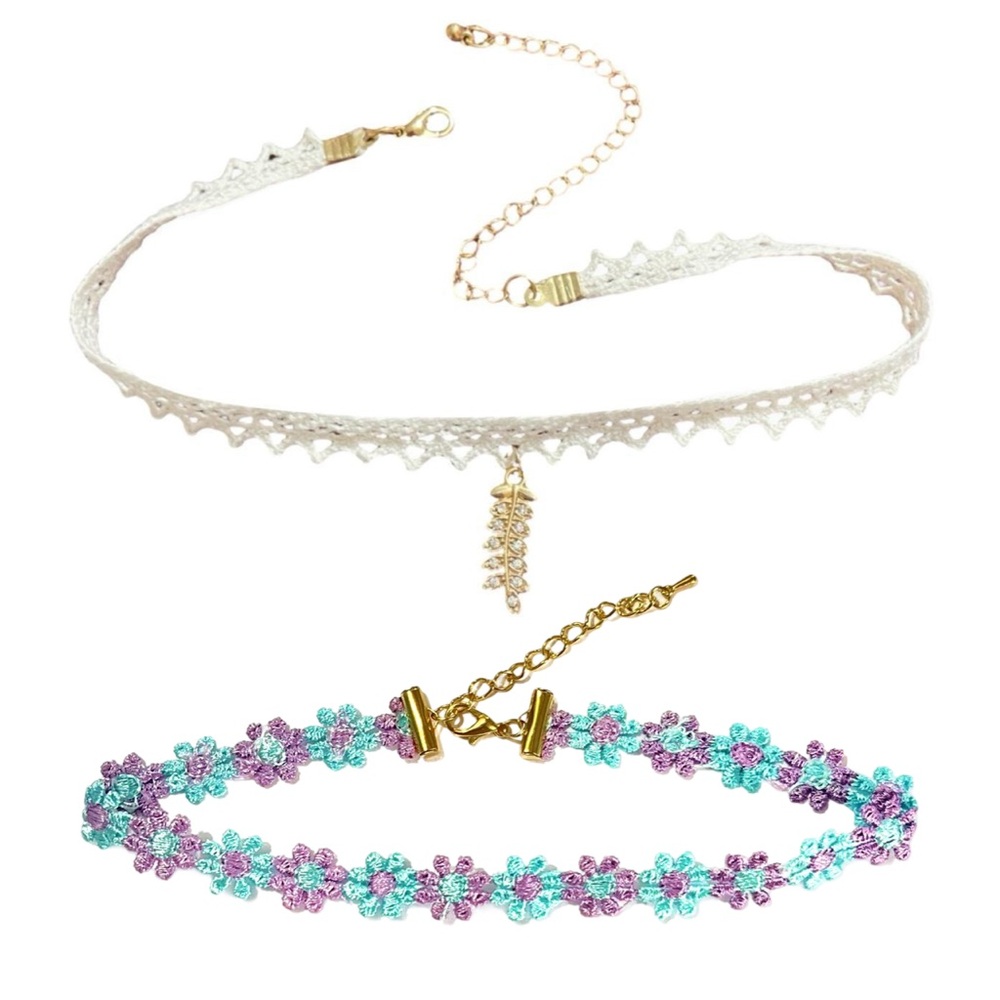 Boho Floral Necklace Set - 2pk